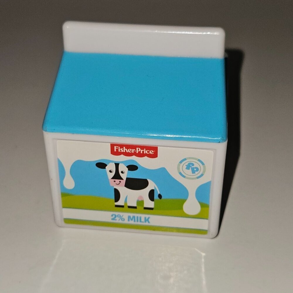 Fisher Price 2% Milk Carton Pretend Play Food Toy 2.5" Tall